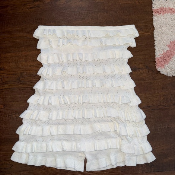 Fashion Nova Cream Ruffle Romper - Picture 4 of 8